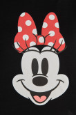 Camiseta crop top negra con diseño de Minnie y cuello redondo