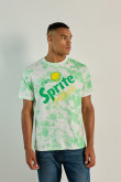 Camiseta crema tie dye manga corta con diseño de Sprite