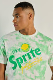 Camiseta crema tie dye manga corta con diseño de Sprite