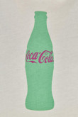 Camiseta manga ranglan corta crema con arte de Coca-Cola