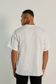 Camiseta oversize manga corta unicolor en algodón
