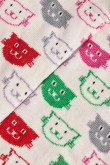 Medias tobilleras cremas con diseños coloridos de gatos