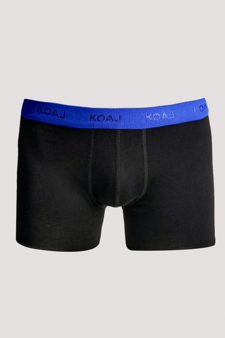 Bóxer negro brief-medio con elástico azul con diseños