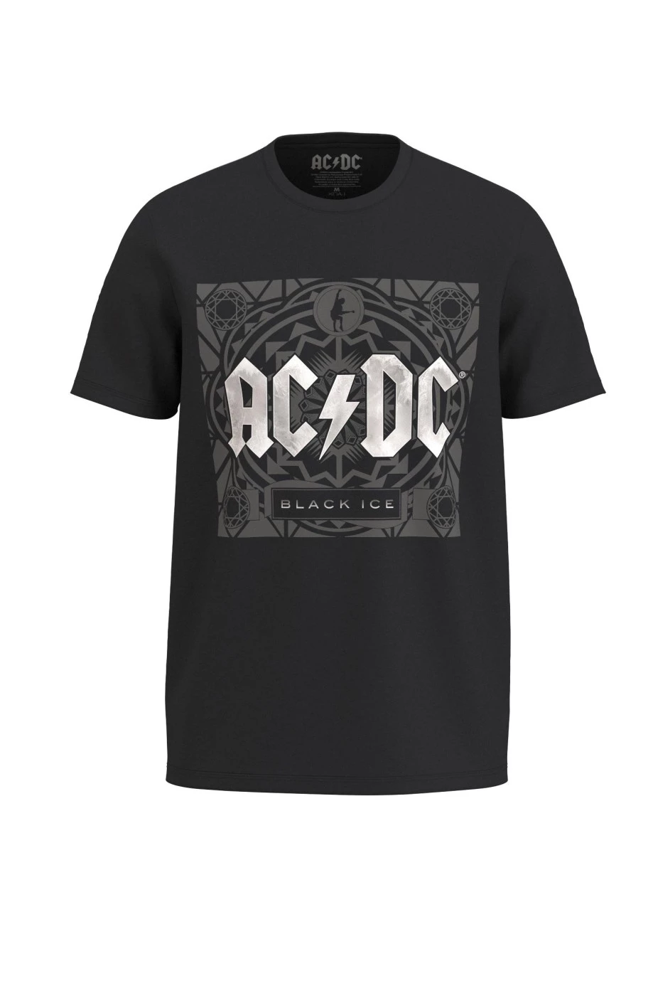 Camiseta manga corta negra en algodón con diseño de AC/DC