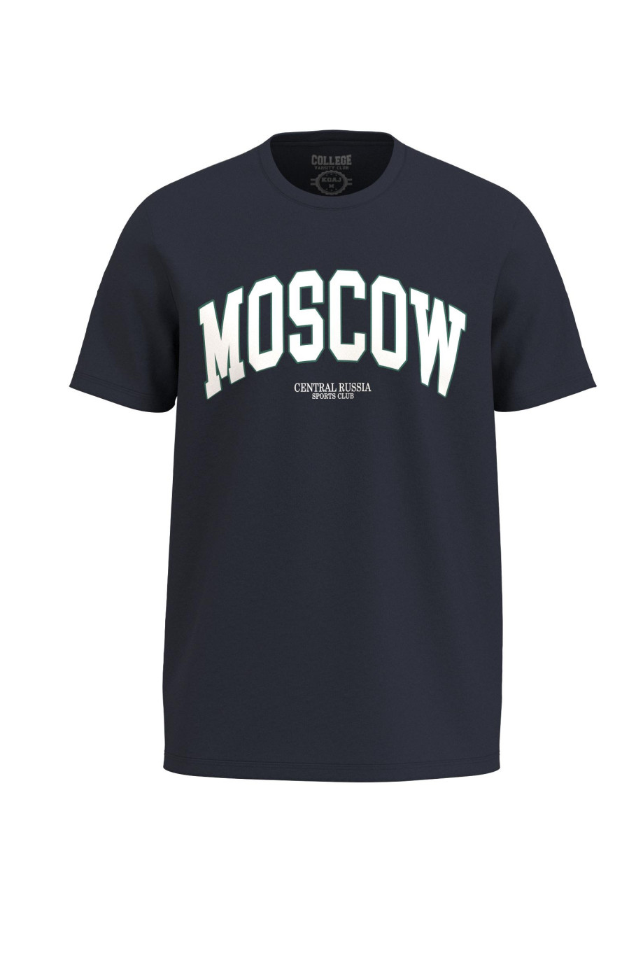 Camiseta unicolor en algodón con manga corta y diseño college de Moscow