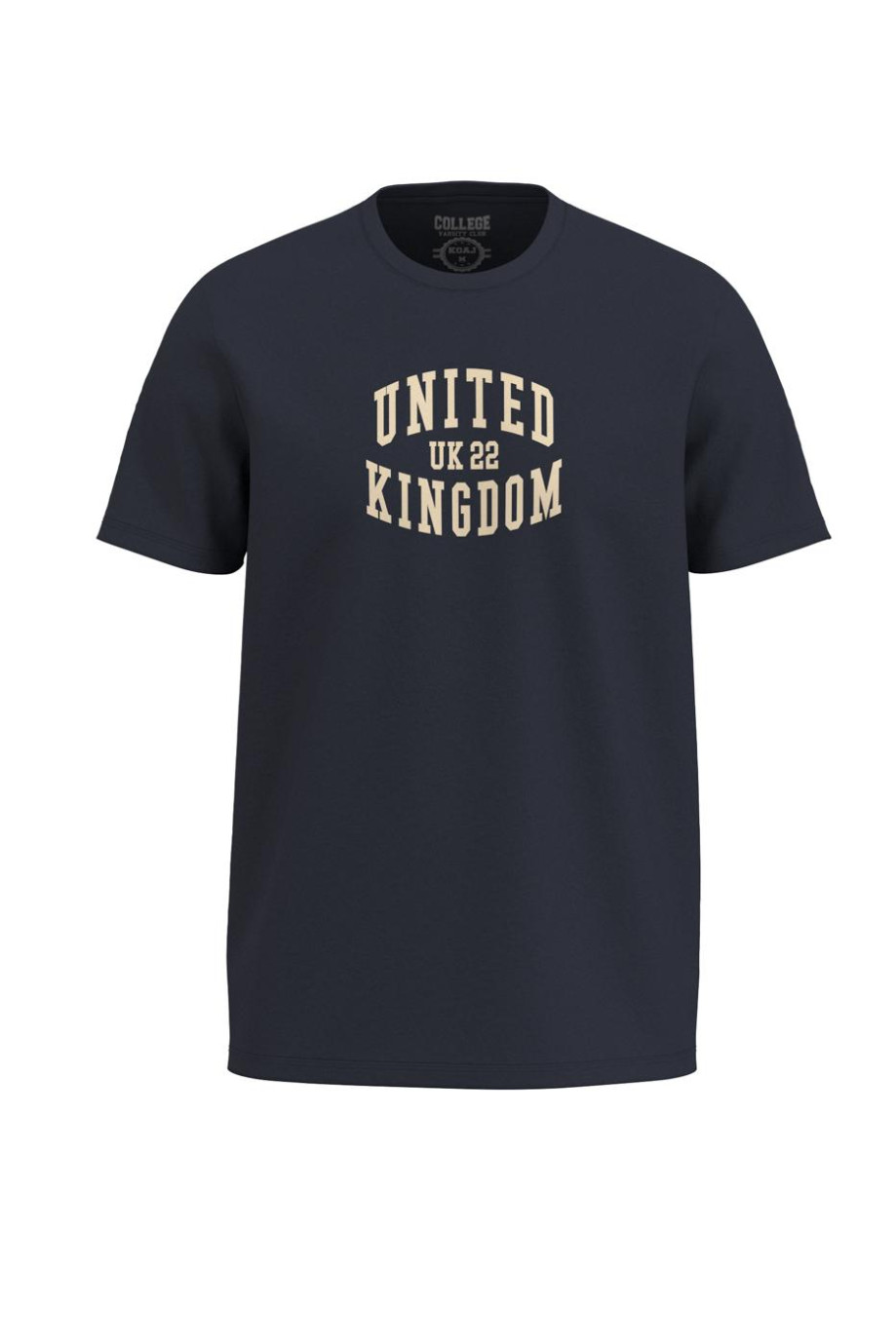 Camiseta cuello redondo unicolor con diseño college de United Kingdom