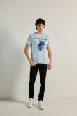 Camiseta manga corta azul clara con diseño de Harry Potter