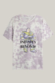 Camiseta lila tie dye cuello redondo con estampado de Buzz