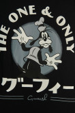 Camiseta negra con diseño de Goofy y manga corta