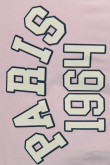 Camiseta unicolor con diseño college y manga corta