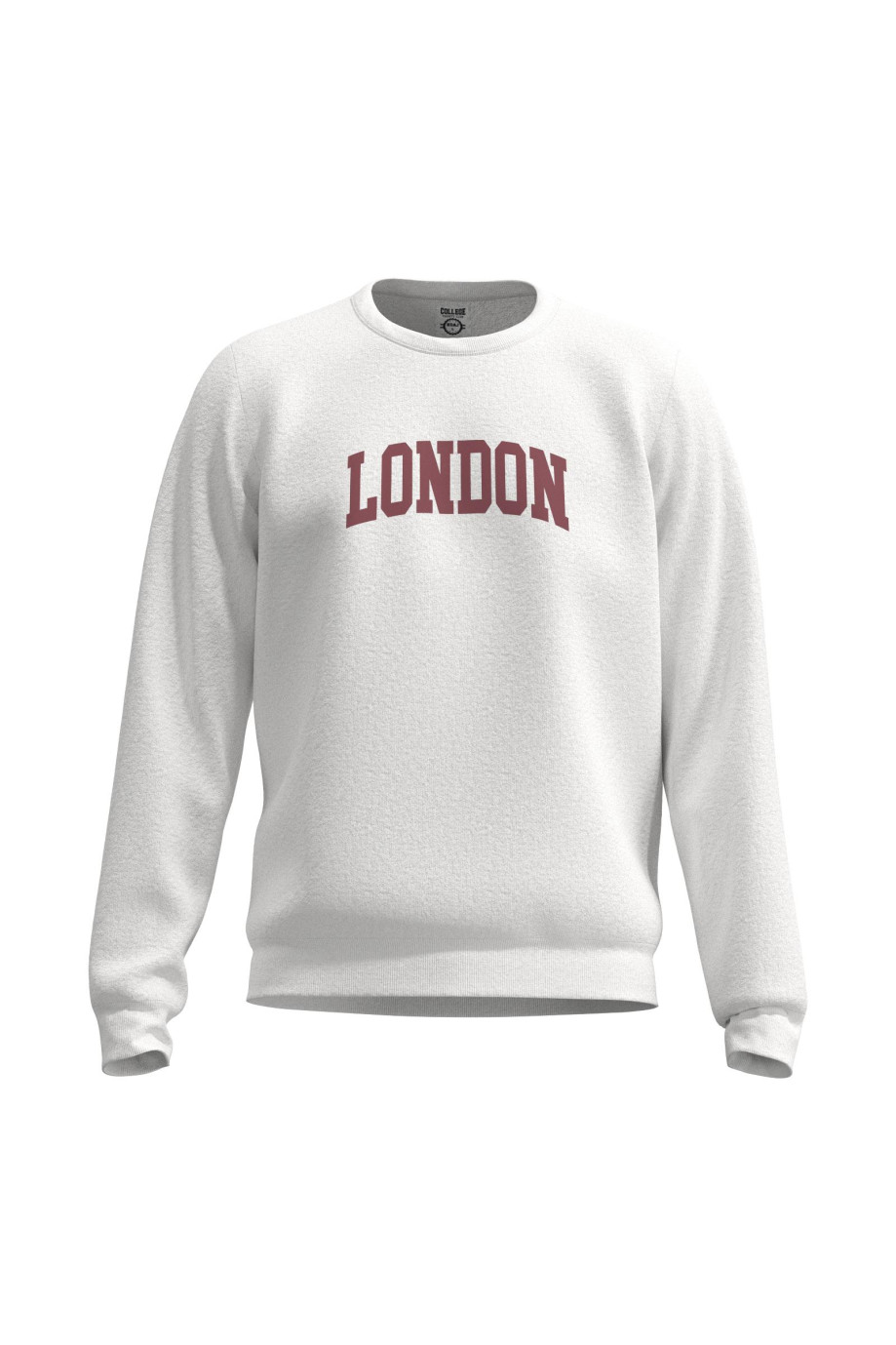 Buzo cuello redondo unicolor oversize con diseño college de London