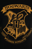 Camiseta negra con manga corta y diseño de Hogwarts