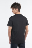 Camiseta negra con estampado de Beetlejuice y cuello redondo