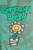 Camiseta tie dye verde manga corta con diseño de Green Day