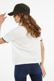 Camiseta manga corta blanca con contrastes y diseño college de New York