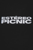 Camiseta negra manga sisa con diseño del Festival Estéreo Picnic