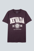 Camiseta morada con manga corta y diseño college de Nevada