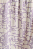 Vestido lila claro corto estampado con tiras y manga sisa