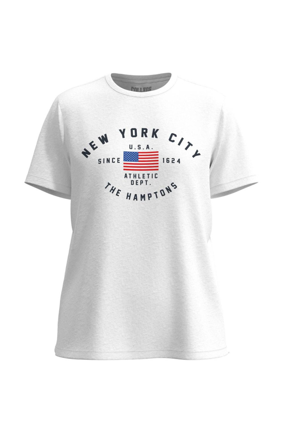 Camiseta manga corta unicolor con texto college de New York