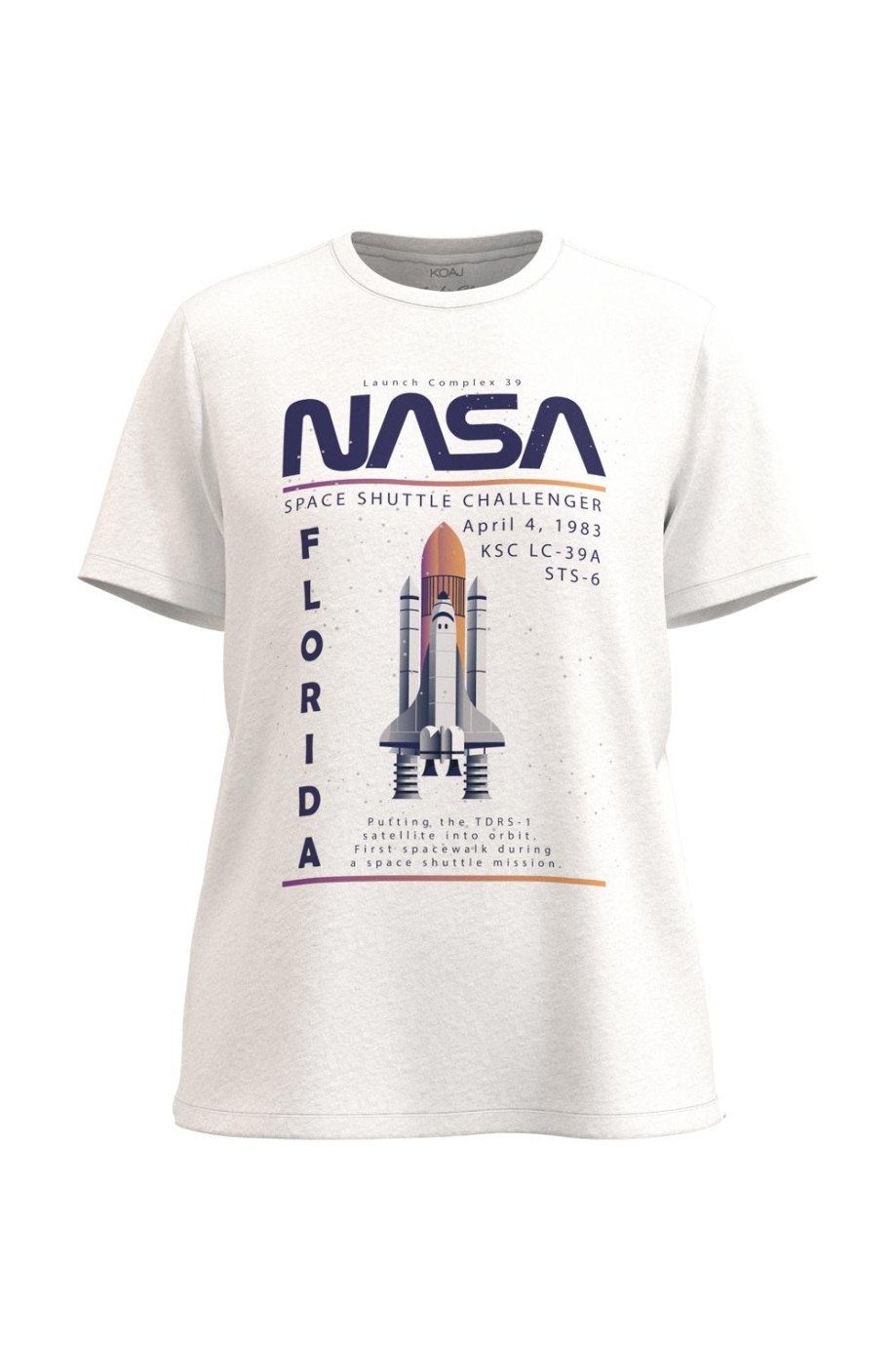 Camiseta unicolor con cuello redondo y diseño de NASA