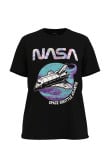 Camiseta unicolor con estampado de NASA y manga corta