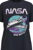 Camiseta unicolor con estampado de NASA y manga corta