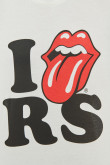 Camiseta manga corta crema con estampado de Rolling Stones