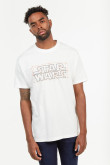Camiseta cuello redondo crema clara con estampados de Star Wars