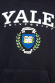 Buzo azul intenso con capota y diseño college de Yale University
