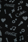 Camiseta negra crop top con diseños de Coca-Cola