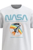 Camiseta unicolor con diseño de NASA y cuello redondo