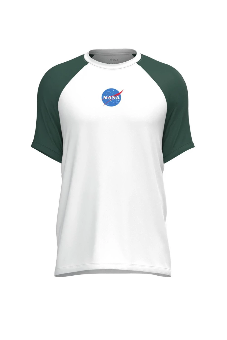 Camiseta manga ranglan corta unicolor con logo de NASA