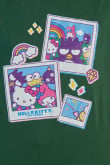 Camiseta unicolor con diseño delantero de Hello Kitty y manga corta