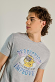 Camiseta cuello redondo unicolor con diseño de Garfield