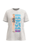 Camiseta manga corta unicolor con diseño de Barbie en frente