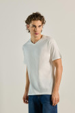 camiseta-manga-corta-unicolor-para-hombre-cuello-v-hecha-en-algodon-fit-hombro-rodado