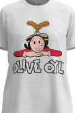 Camiseta cuello redondo unicolor con diseño de Oliva