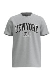 Camiseta manga corta unicolor con diseño college de New York