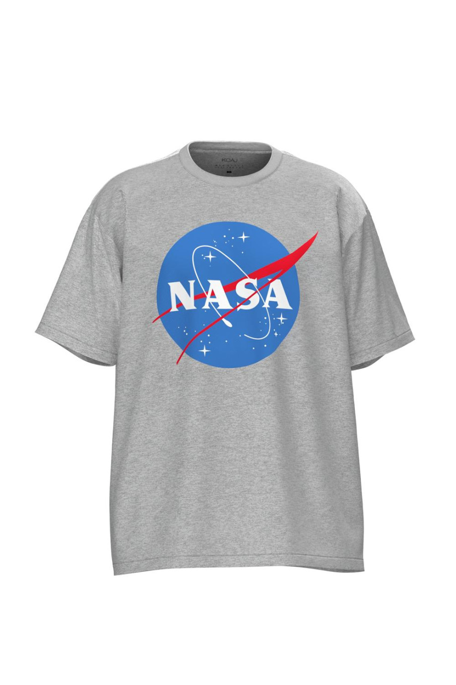 Camiseta unicolor oversize con cuello redondo y logo de NASA