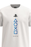 Camiseta unicolor con arte de PlayStation y cuello redondo