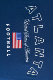 Camiseta crop top oversize azul con texto college de Atlanta