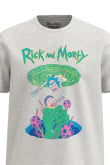 Camiseta manga corta unicolor con diseño de Rick and Morty