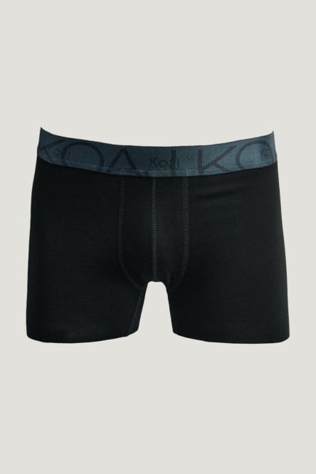 Bóxer negro midway brief-largo con parte delantera forrada