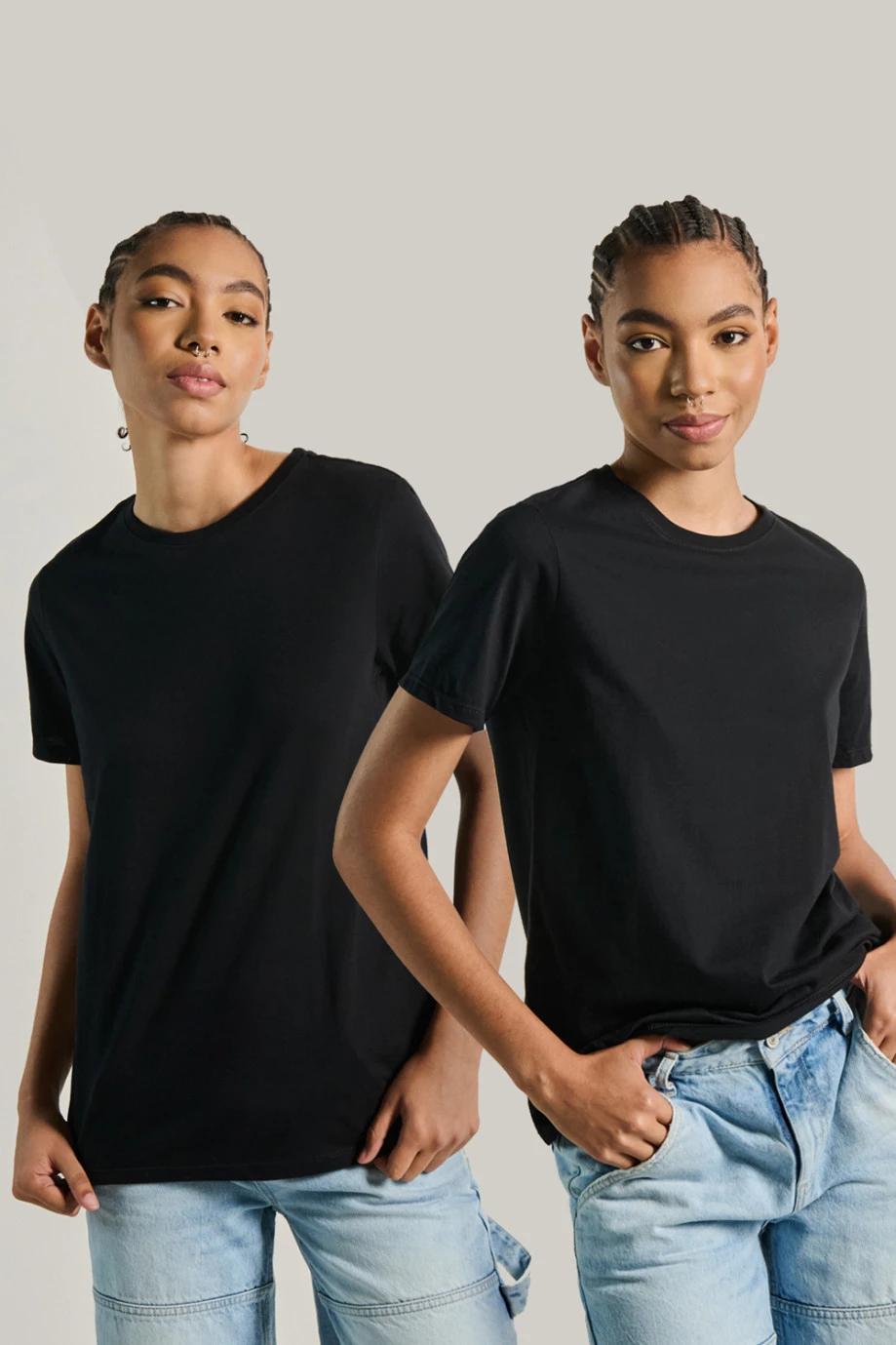 Pack X2 de camisetas negras manga corta en algodón