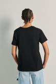 Pack de camisetas en algodón X3 negras con cuello redondo