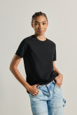 Pack de camisetas en algodón X3 negras con cuello redondo