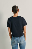 Pack de camisetas crop top X3 azules manga corta