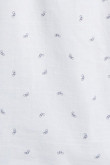 Camisa unicolor con diseños en mini print y manga corta