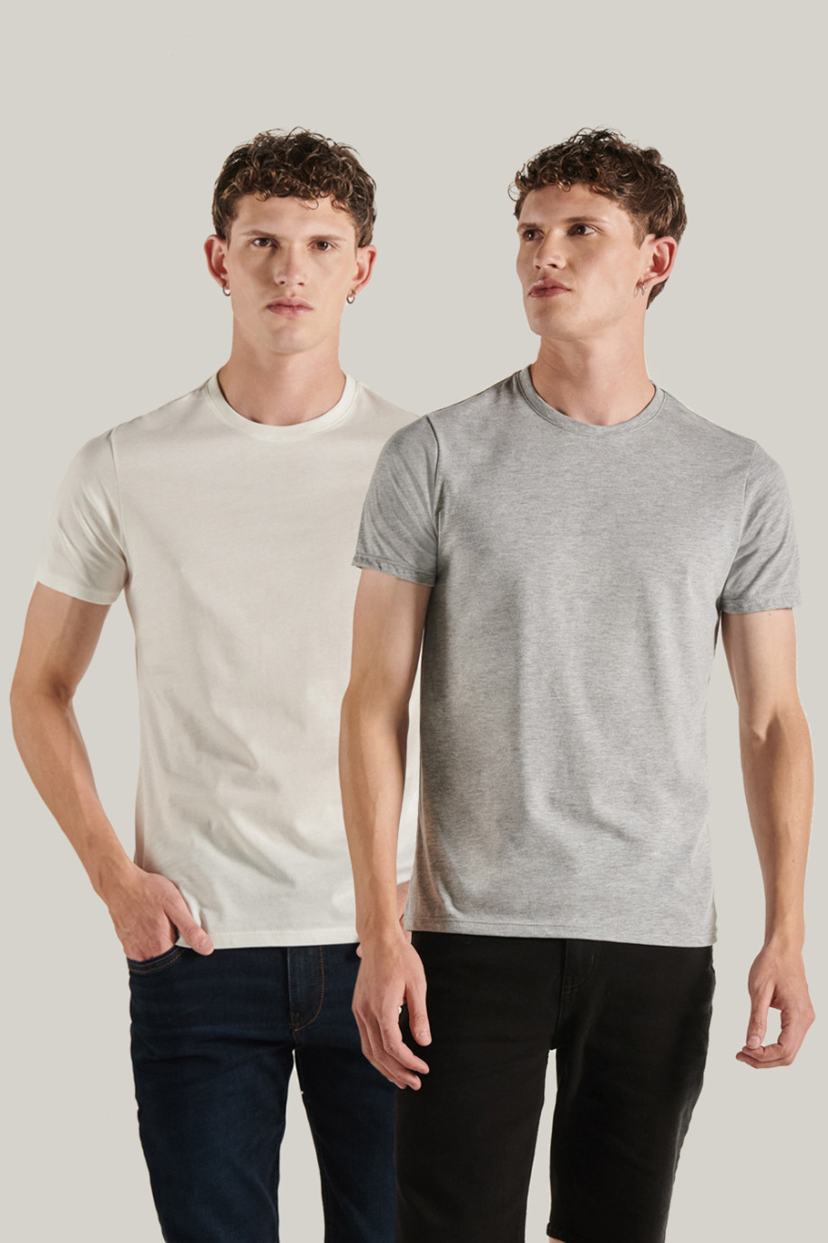 Pack X2 de camisetas en algodón unicolores manga corta