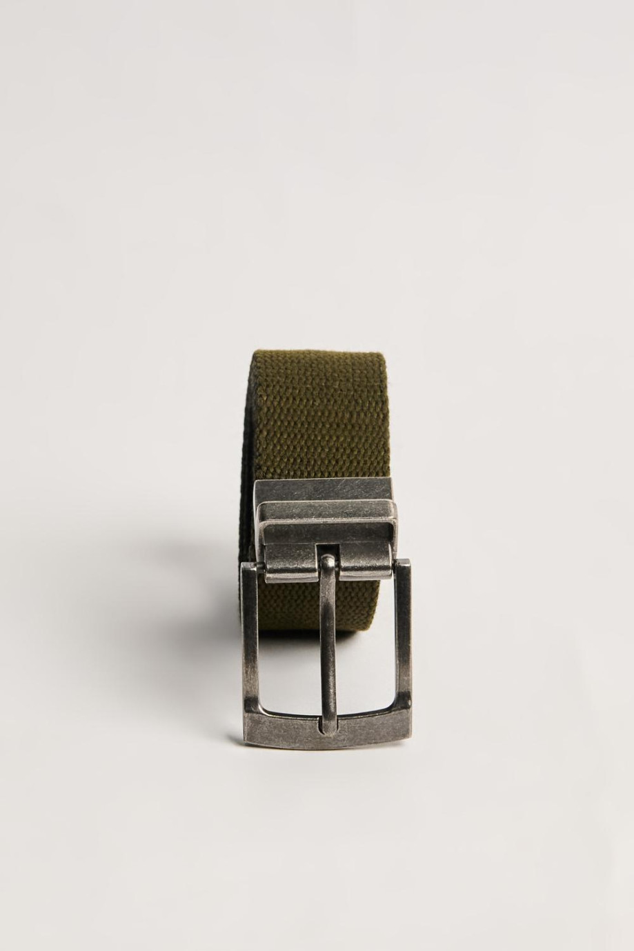 cinturón masculino reversible para hombre, con hebilla cuadrada.